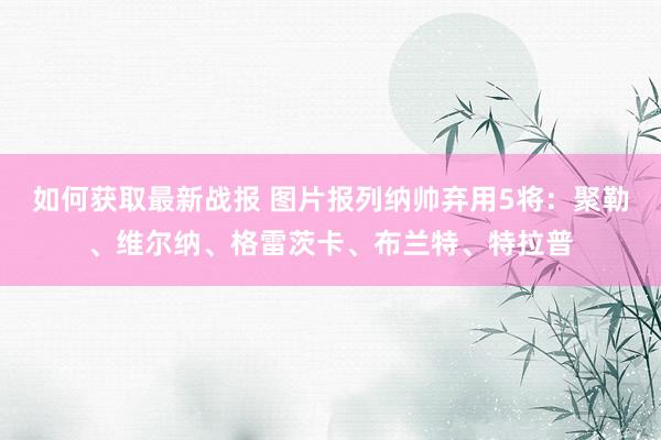 如何获取最新战报 图片报列纳帅弃用5将：聚勒、维尔纳、格雷茨卡、布兰特、特拉普