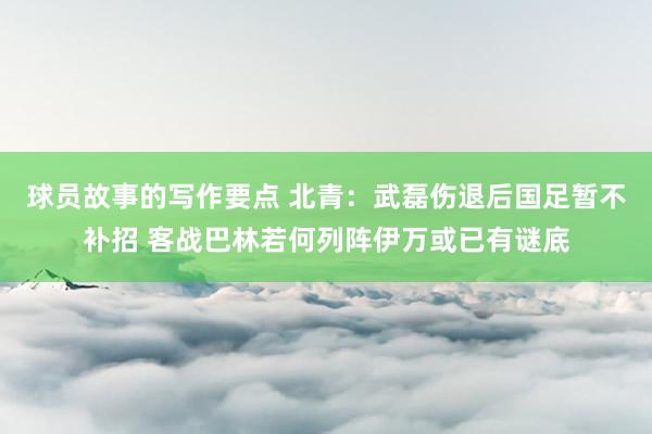 球员故事的写作要点 北青：武磊伤退后国足暂不补招 客战巴林若何列阵伊万或已有谜底