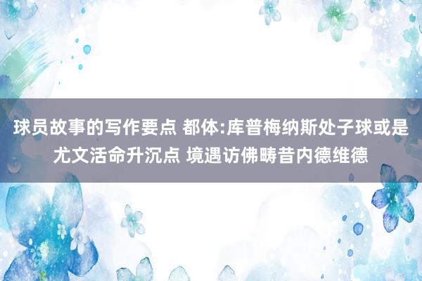 球员故事的写作要点 都体:库普梅纳斯处子球或是尤文活命升沉点 境遇访佛畴昔内德维德