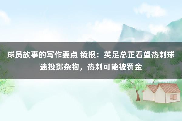 球员故事的写作要点 镜报：英足总正看望热刺球迷投掷杂物，热刺可能被罚金