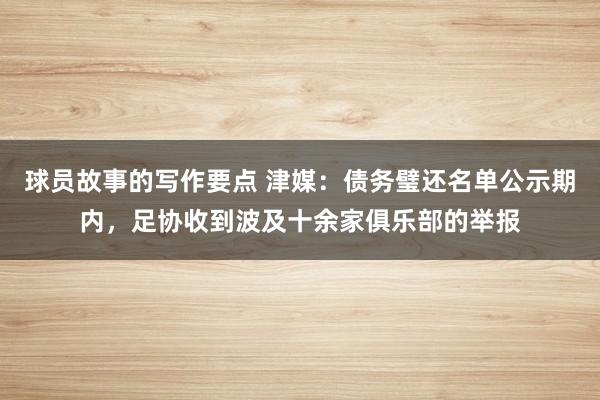 球员故事的写作要点 津媒：债务璧还名单公示期内，足协收到波及十余家俱乐部的举报