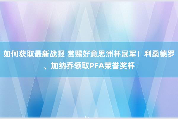 如何获取最新战报 赏赐好意思洲杯冠军！利桑德罗、加纳乔领取PFA荣誉奖杯